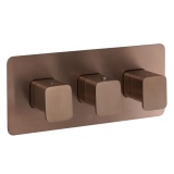 JTP Hix Brushed Bronze 3 Handle 2 Outlet Landscape Concealed Shower Valve